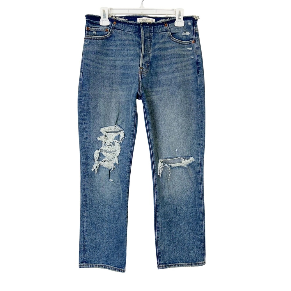 Abercrombie & Fitch Boyfriend Mid Rise Jeans Women's 28 6S Button Fly